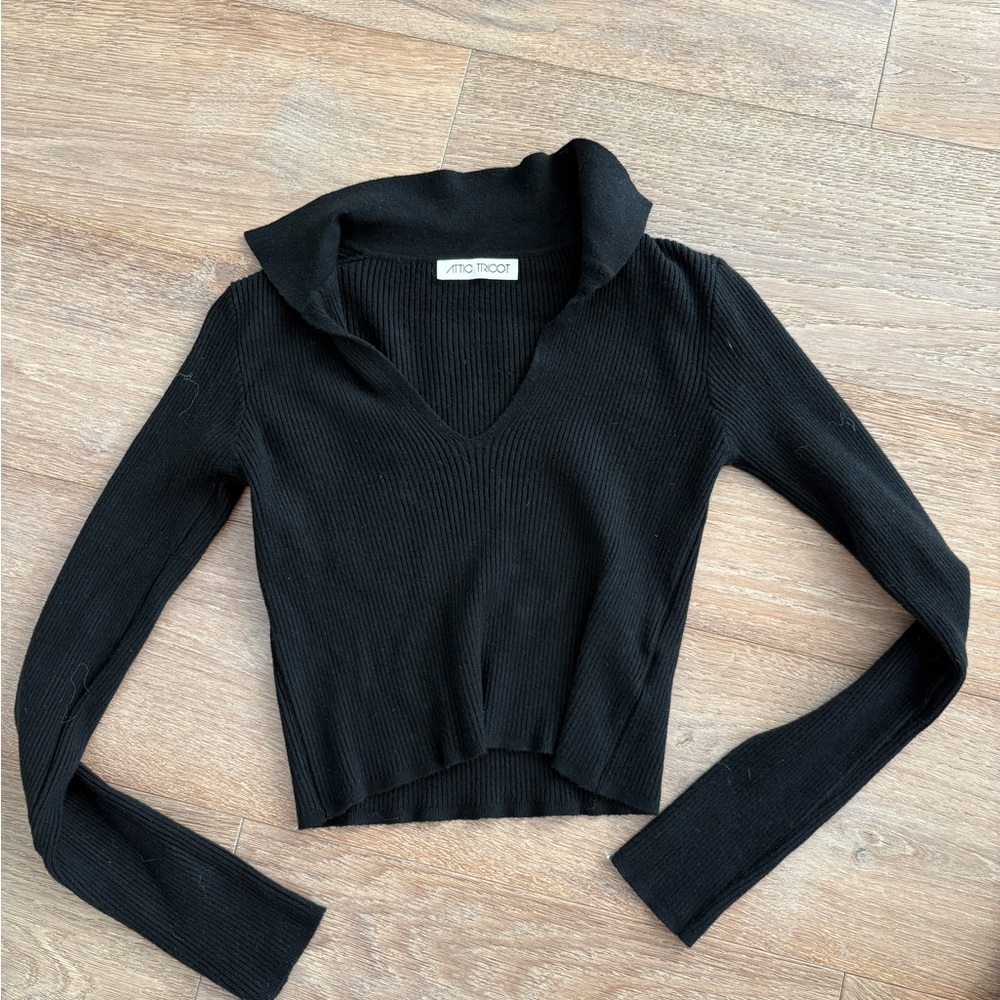 Black V-Neck Sweater